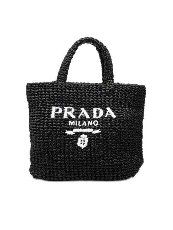 Prada Handbags - Prada Crochet Tote Black Viscose